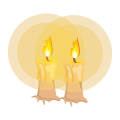 paraffin candle halloween isolated icon