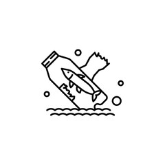 Plastic pollution icon. Element of plastic pollution thin line icon