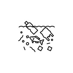 Plastic pollution icon. Element of plastic pollution thin line icon