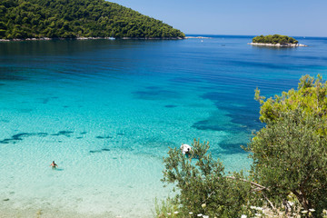 Pebble beach on Peljesac peninsula near Zuljana, Adriatic Sea, Croatia