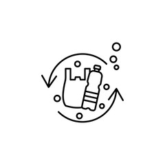 Plastic pollution icon. Element of plastic pollution thin line icon