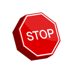 Isolated 3D traffic signal. Stop sign - Vector