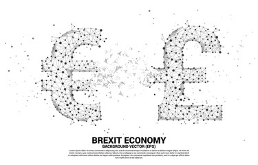 Vector money euro currency icon transform from Pound sterling . Concept for brexit europe and British financial