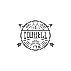 Corel farm logo design inspiration on vintage style. Outdoor logo design