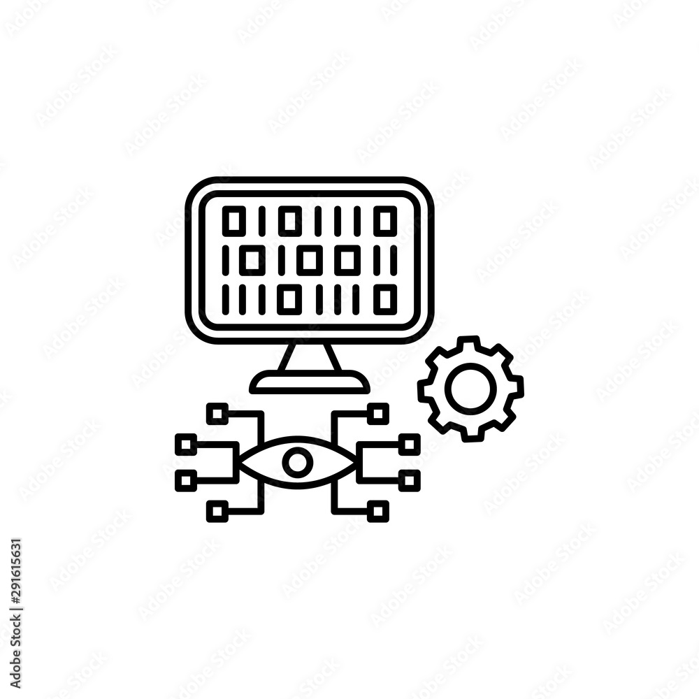 Aufkleber informatics, computer icon. element of university thin line icon