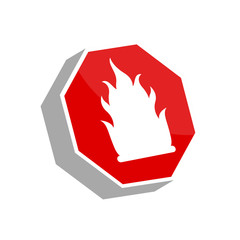 Isolated 3D traffic signal. Fire signal - Vector