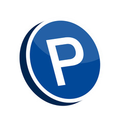 Isolated 3D traffic signal. Parking indication - Vector