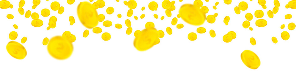 Flying gold coins vector illustration