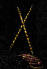 Indian Festival Items on Velvet Background