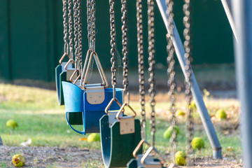 empty swing on the playground