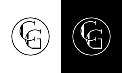Creative modern elegant trendy unique artistic CG initial based letter icon logo, CG letter vector logo, CG Letter Logo Design with round shape,  logotype of letter C and G,  C & G Letter logo