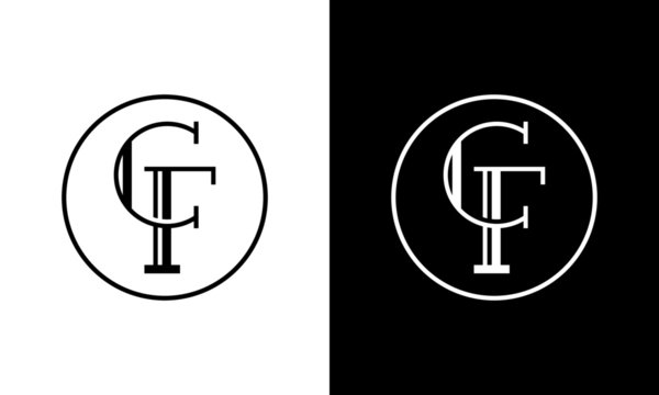 Creative modern elegant trendy unique artistic CF initial based letter icon logo, CF letter vector logo, CF Letter Logo Design with round shape,  logotype of letter C and F,  C & F Letter logo