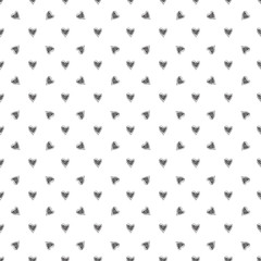 Hand drawn background with hearts. Seamless grungy wallpaper on surface. Print for banners. Black and white illustration