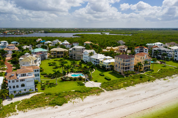 Aerial drone photo Naples Barefoot Beach FL