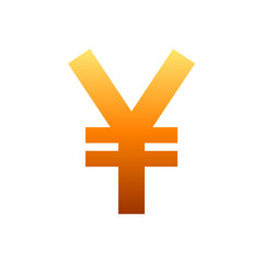 Obraz premium Yuan and Yen currency sign symbol - orange simple gradient, isolated - vector