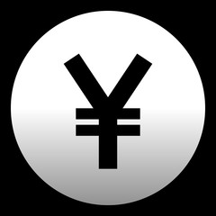 Yuan and Yen currency sign symbol - red simple gradient inside of circle, isolated - vector