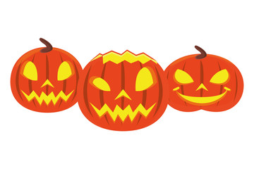 halloween pumpkins with faces icons