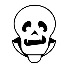 halloween skull head isolated icon