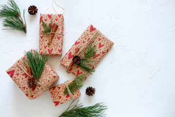 Christmas Gifts On White Background