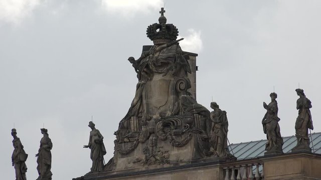 Beautiful stucco, bas-relief on the facade of an old house. Berlin. Germany. 4K.