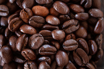 Fototapeta premium Close up coffee beans background