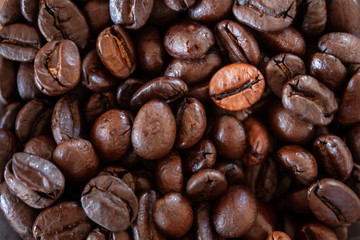 Close up coffee beans background