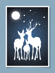 Vector illustration ,winter christmas composition in paper cut style.