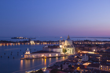 Obraz na płótnie Canvas Beautiful views of Santa Maria della Salute and the Venetian lagoon in Venice, Italy