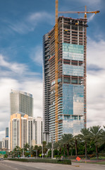 Fototapeta premium Photo of the Turnberry Ocean Club Residences under construction shot from collins avenue