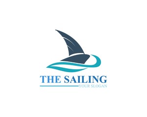 Sailing ship boat vector logo icon template design
