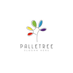 logo palletree, full colour line tree pallet vector
