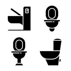 wc and toiler icons set