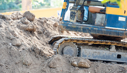 Fototapeta premium closeup working excavator