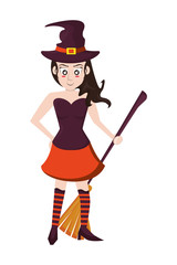 woman with costume of witch character