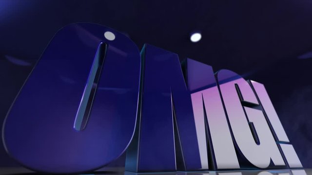 Dramatic Animated 3D Motion Graphic of OMG slamming down letter by letter