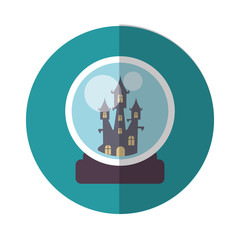 halloween dark haunted mansion in crystal ball