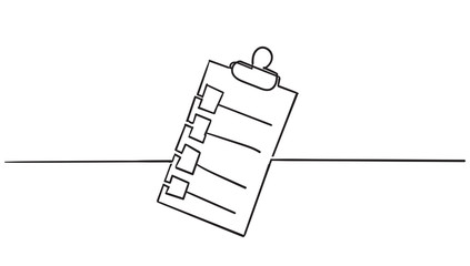 continuous line Clipboard icon design template handddrawn doodle style