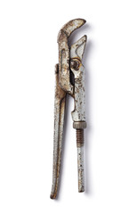 old pipe wrench isolated
