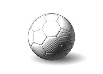 Soccer ball  drawing illustration on white BG