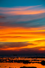 amazing sunset on the beach in Krabi  Thailand