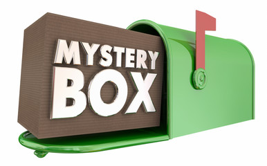 Mystery Box Mailbox Package Unknown Surprise Delivery 3d Illustration