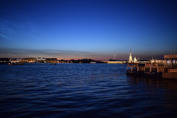 sunset in saint-petersburg