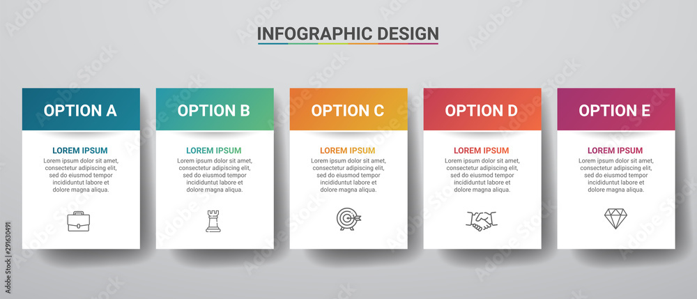 Poster business data visualization.steps process chart. abstract elements of graph, diagram with steps, opt