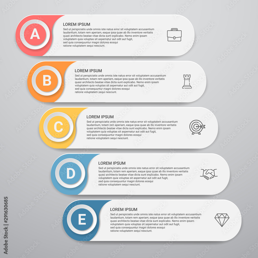 Poster business data visualization.steps process chart. abstract elements of graph, diagram with steps, opt