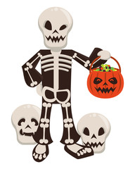 funny costume of skull halloween character