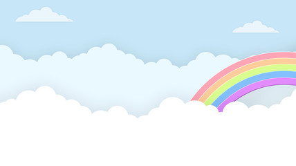 Abstract kawaii Colorful Sky rainbow background. Soft gradient pastel Comic graphic. Concept for wedding card design or presentation
