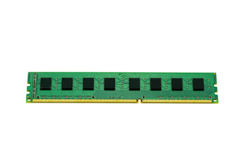 Image of a ram memory on a white background. Equipment and computer hardware.