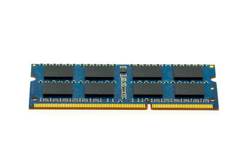 Image of a ram memory on a white background. Equipment and computer hardware.