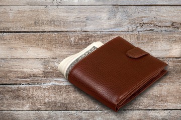 Leather wallet isolated on  background