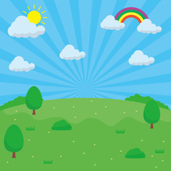 Fototapeta premium Nature landscape background suitable for kids background